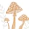 Brown Mushroom Cutouts with Carved Twisted Frames and White Floral Accents Set